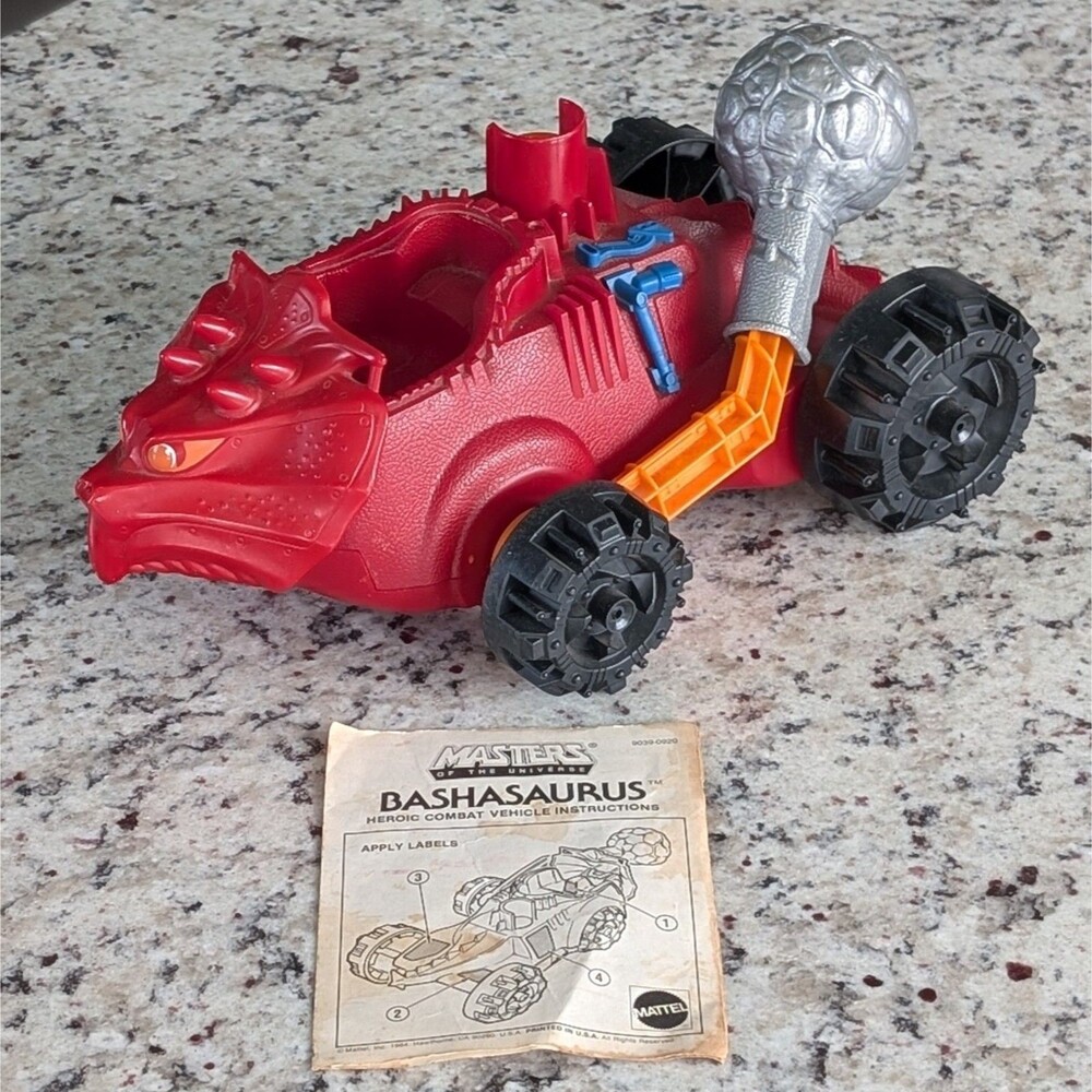 Vintage 1984 He-Man Bashasaurus Vehicle Masters Of The Universe Complete Manual